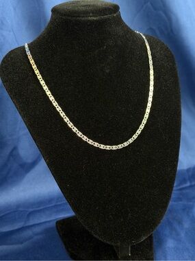 16” 3mm Sterling Silver Diamond Cut Mariner Link Chain